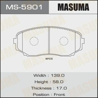 MS5901 MASUMA Колодка тормозная передняя Mazda CX-7 (07-12), CX-9 (17-) ()