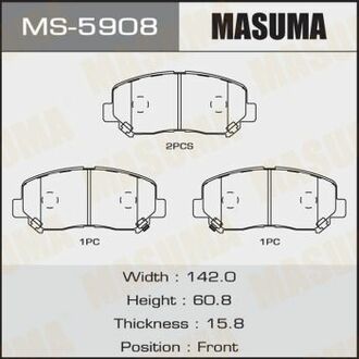 MS5908 MASUMA Колодка тормозная передняя Mazda CX-5 (11-) ()