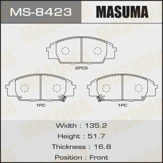 MS8423 MASUMA Колодки тормозные передн HONDA CIVIC VIII, FR-V ()