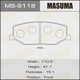 MS9118 MASUMA Колодка тормозная ()