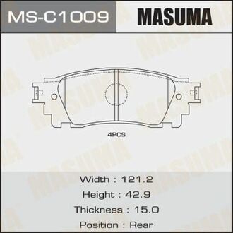 MSC1009 MASUMA Колодка тормозная ()