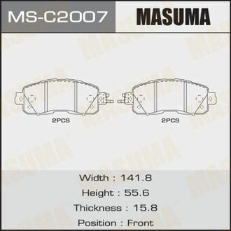 MSC2007 MASUMA Колодка тормозная передняя Nissan Leaf (13-17), Teana (14-21) ()