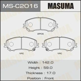 MSC2016 MASUMA Колодка тормозная передняя Nissan Qashqai (13-), X-Trail (13-) ()