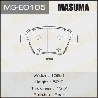 MSE0105 MASUMA Колодки тормозные передн VW GOLF VII ()