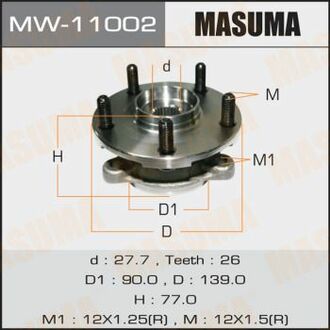 MW11002 MASUMA Ступица колеса переднего в сборе з подшипником Toyota Auris (06-), Avensis (11-), Corolla (06-), RAV 4 (05-) ()