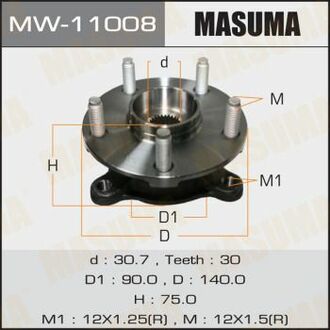 MW11008 MASUMA Ступица колеса переднего в сборе з подшипником Lexus GS 350 (11-15), IS 250 (05-15) ()