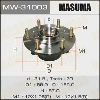 MW31003 MASUMA Ступица колеса переднего в сборе з подшипником Mitsubishi L200 (07-), Pajero Sport (08-) ()