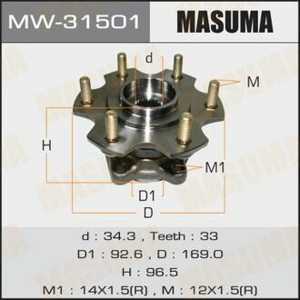 MW31501 MASUMA Ступица колеса заднего в сборе с подшипником Mitsubishi Pajero (06-) ()