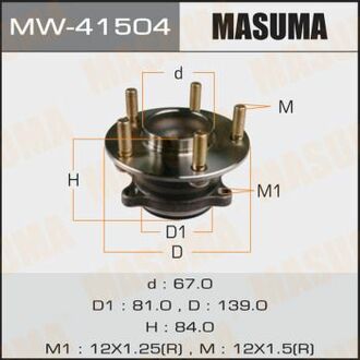 MW41504 MASUMA Ступица колеса заднего в сборе с подшипником Mazda 3 (13-16) (с ABS) ()
