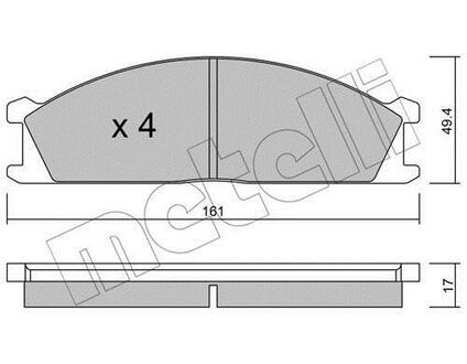 22-0107-0 Metelli Комплект тормозных колодок, дисковый тормоз