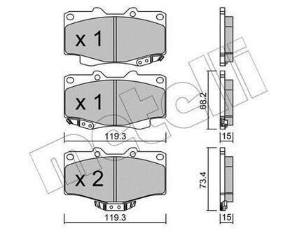 22-0129-0 Metelli Комплект тормозных колодок, дисковый тормоз