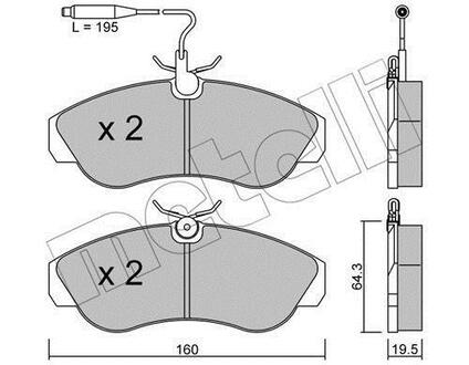 22-0155-0 Metelli Комплект тормозных колодок, дисковый тормоз