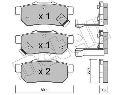 22-0176-1 Metelli Комплект тормозных колодок, дисковый тормоз