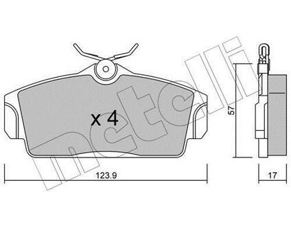 22-0305-0 Metelli Комплект тормозных колодок, дисковый тормоз