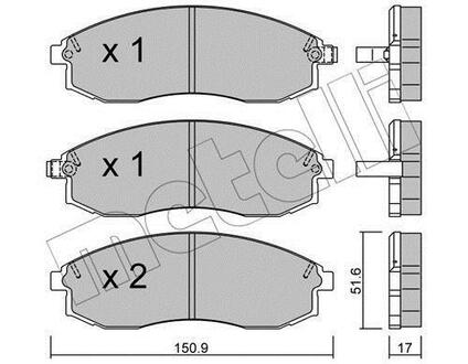 22-0306-0 Metelli Комплект тормозных колодок, дисковый тормоз