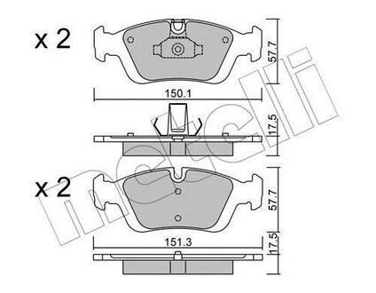 22-0312-0 Metelli Комплект гальмівних колодок METELLI 22-0312-0