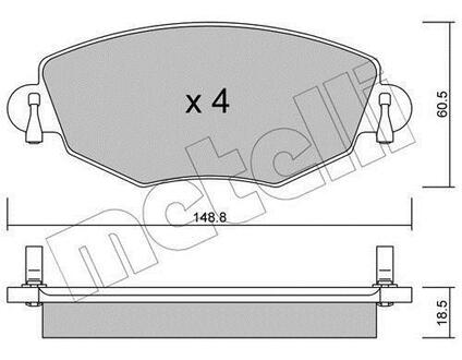 22-0318-0 Metelli Комплект тормозных колодок, дисковый тормоз