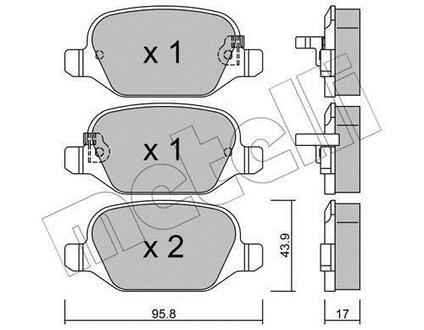 22-0324-4 Metelli Комплект тормозных колодок, дисковый тормоз