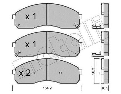 22-0374-0 Metelli Комплект тормозных колодок, дисковый тормоз
