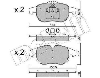 22-0540-0 Metelli Комплект тормозных колодок, дисковый тормоз