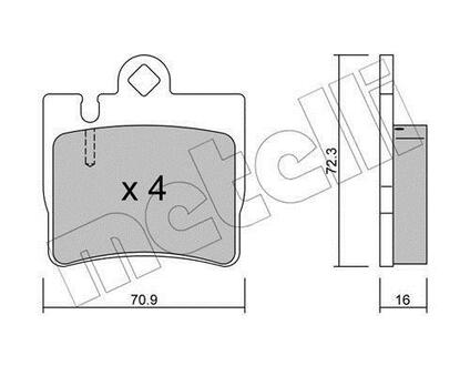 22-0597-0 Metelli Комплект тормозных колодок, дисковый тормоз