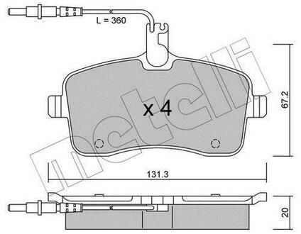 22-0600-0 Metelli Комплект гальмівних колодок METELLI 22-0600-0