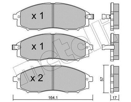 22-0611-0 Metelli Комплект тормозных колодок, дисковый тормоз