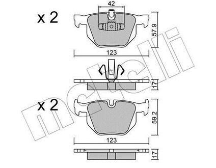 22-0643-0 Metelli Комплект тормозных колодок, дисковый тормоз