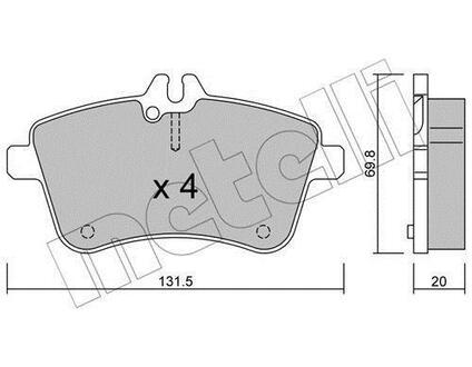 22-0647-0 Metelli Комплект тормозных колодок, дисковый тормоз