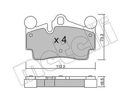 22-0655-0 Metelli Комплект тормозных колодок, дисковый тормоз