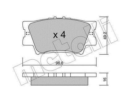 22-0749-0 Metelli Комплект тормозных колодок, дисковый тормоз