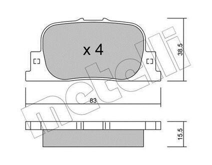 22-0752-0 Metelli Комплект тормозных колодок, дисковый тормоз