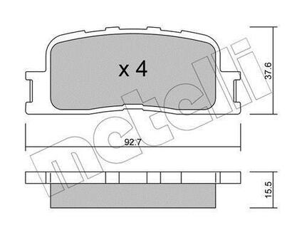 22-0753-0 Metelli Комплект тормозных колодок, дисковый тормоз