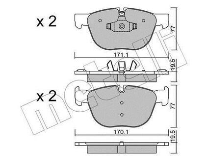 22-0770-0 Metelli Комплект тормозных колодок, дисковый тормоз