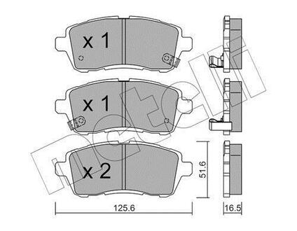 22-0793-1 Metelli Комплект тормозных колодок, дисковый тормоз