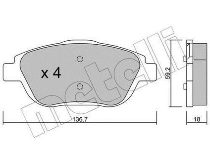 22-0852-0 Metelli Комплект тормозных колодок, дисковый тормоз