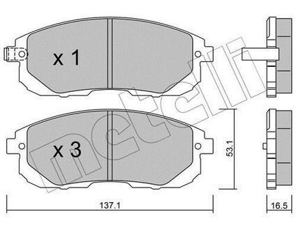 22-0876-0 Metelli Комплект тормозных колодок, дисковый тормоз