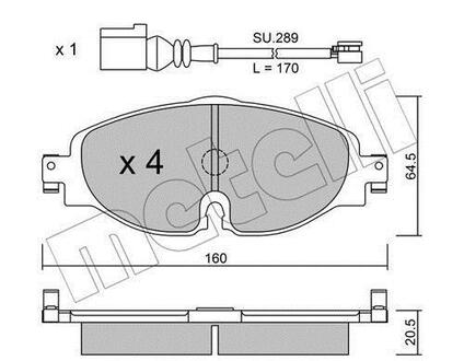 22-0950-0K Metelli Комплект тормозных колодок, дисковый тормоз