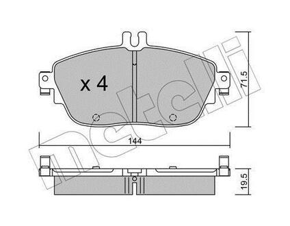 22-0965-0 Metelli Комплект тормозных колодок, дисковый тормоз