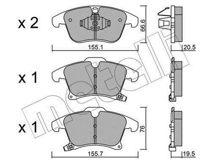 22-1039-0 Metelli Комплект тормозных колодок, дисковый тормоз