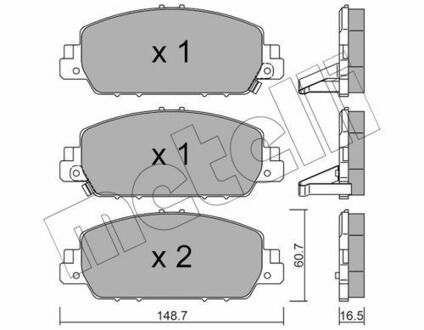 22-1083-0 Metelli Комплект тормозных колодок, дисковый тормоз