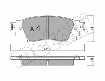 22-1089-0 Metelli Комплект тормозных колодок, дисковый тормоз