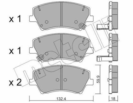 22-1092-0 Metelli Комплект гальмівних колодок (дискових) METELLI 22-1092-0