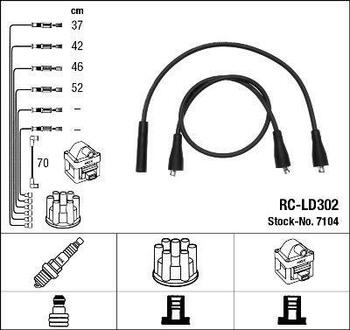 7104 NGK Комплект кабелiв запалювання