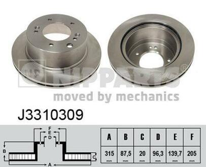 J3310309 NIPPARTS Тормозной диск