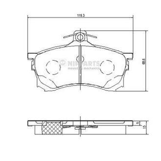 J3605037 NIPPARTS Комплект тормозных колодок, дисковый тормоз