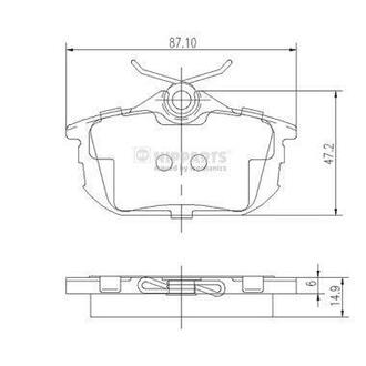 J3615012 NIPPARTS Комплект тормозных колодок, дисковый тормоз