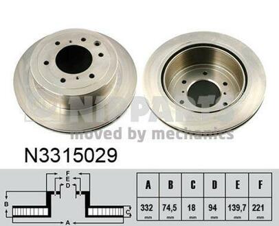 N3315029 NIPPARTS Гальмівний диск