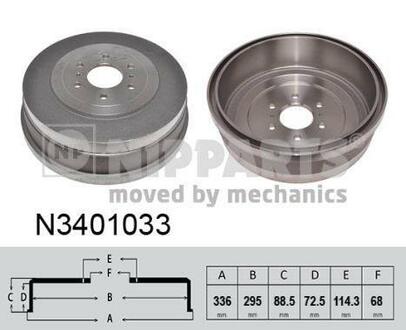 N3401033 NIPPARTS Тормозной барабан