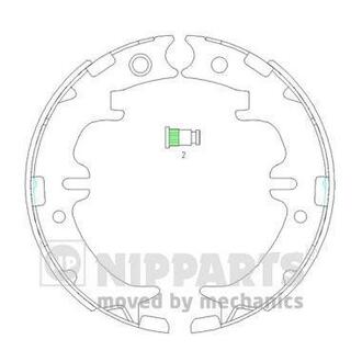 N3502083 NIPPARTS Комплект тормозных колодок, стояночная тормозная система
